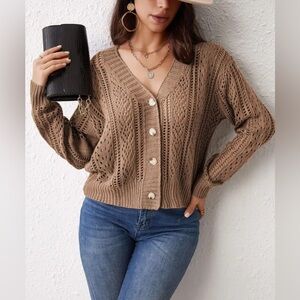 Cyrus Tan Button-Up Cardigan